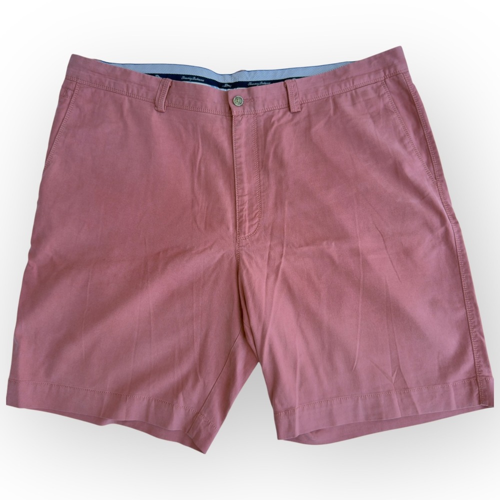 Tommy Bahama Men's 40 Coral Salmon Pink Stretch Shorts Cotton Tencel‎ Flat Front